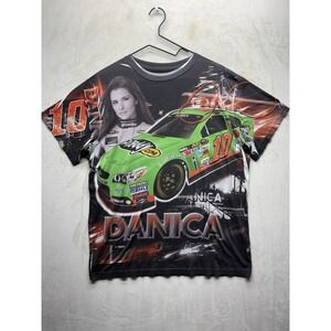 Danica Patrick Shirt Mens L NASCAR Chase Authentics AOP Go Daddy Racing T-Shirt